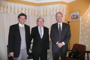 Prof. Alex Samely of Manchester University Pres. Frank Baigel and Prof. Penslar