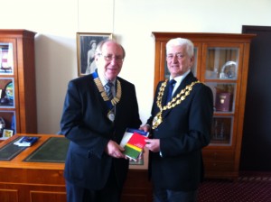 Frank Baigel with the Mayor of Oldham Cllr John Hudson