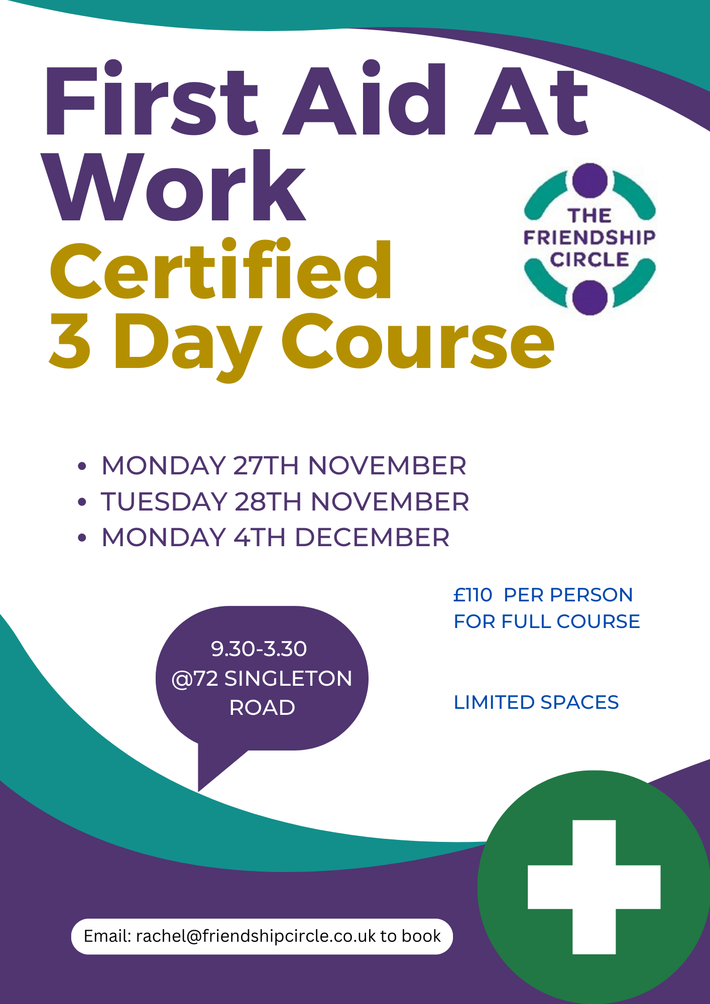 First Aid at Work Certified 3 Day Course - Jewish Manchester