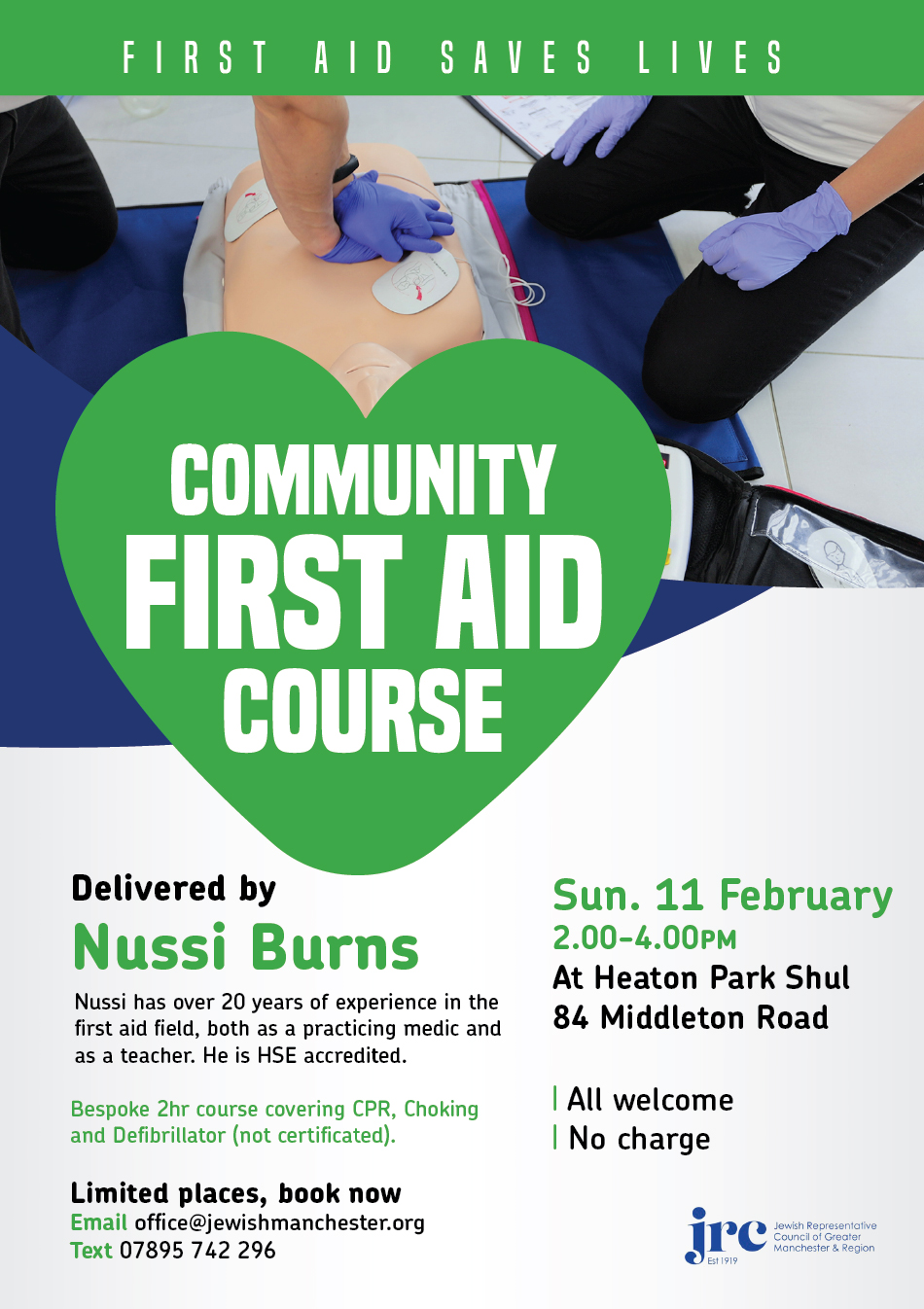 Community First Aid Course – Jewish Manchester